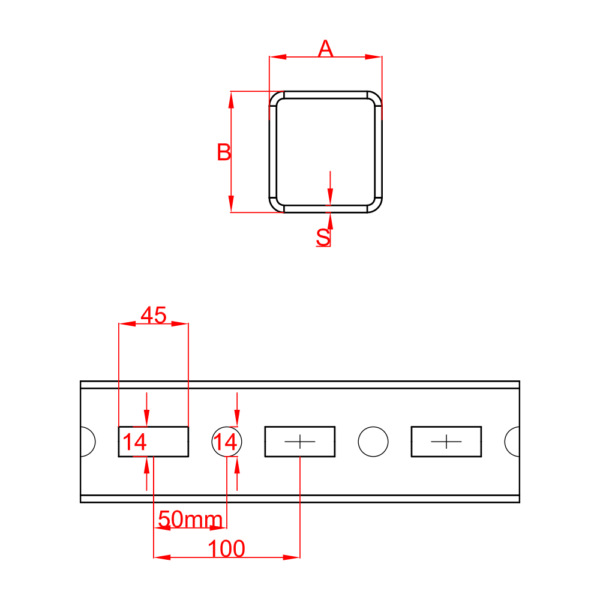Hollow Fixing Rail - Image 2